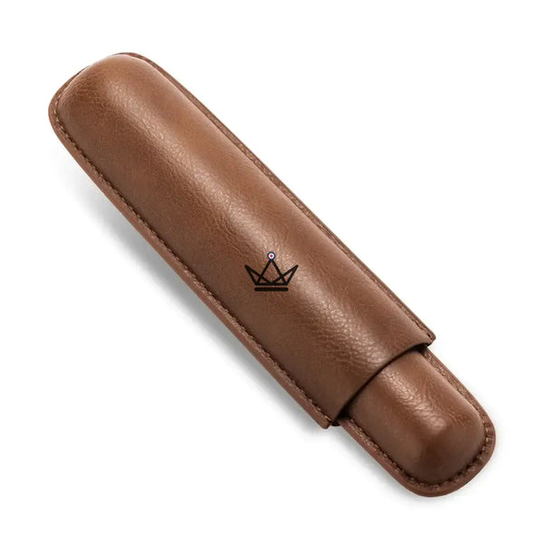 Telescopic cowhide leather single cigar case — SOLITAIRE – 27/30