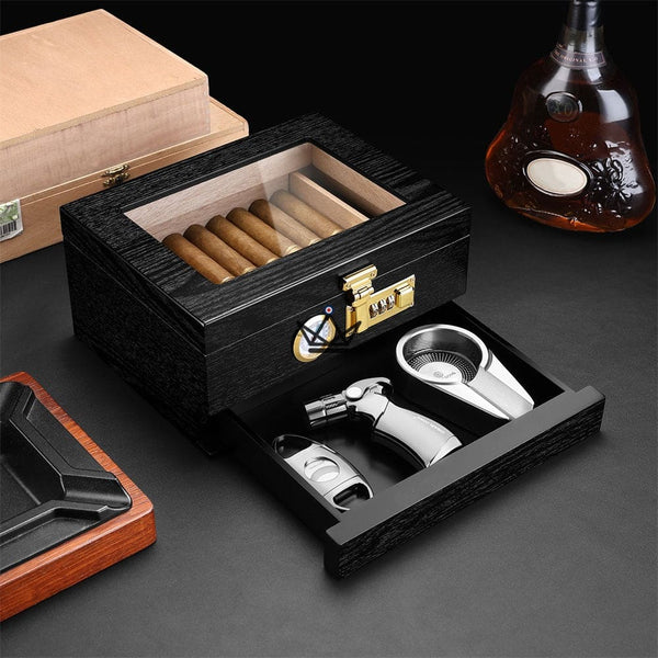 Coffret cave à cigare et accessoires - Enigma Moon - - cave a cigare - Cadeau, Noël, Anniversaire, Original, Fête des pères, fête des mères - Atelier Atypique