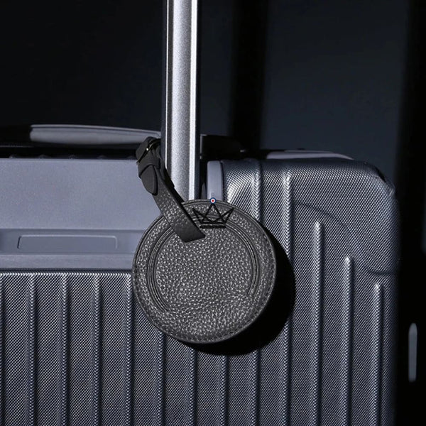 Personalisierbarer Gepäckanhänger aus Leder – Voyageur-Wappen