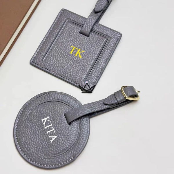 Personalisierbarer Gepäckanhänger aus Leder – Voyageur-Wappen