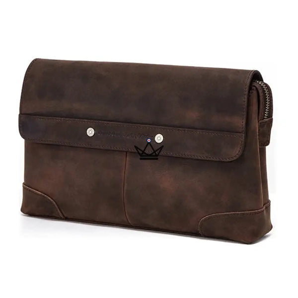 Personalizable leather iPad mini organizer sleeve with hand strap — Voyageur MANUSCRIT, Default Title