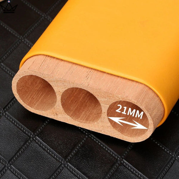 Etui de voyage cuir COHIBA SUNY WOOD - 3 cigares - - Etui à cigare - Cadeau, Noël, Anniversaire, Original - Atelier Atypique