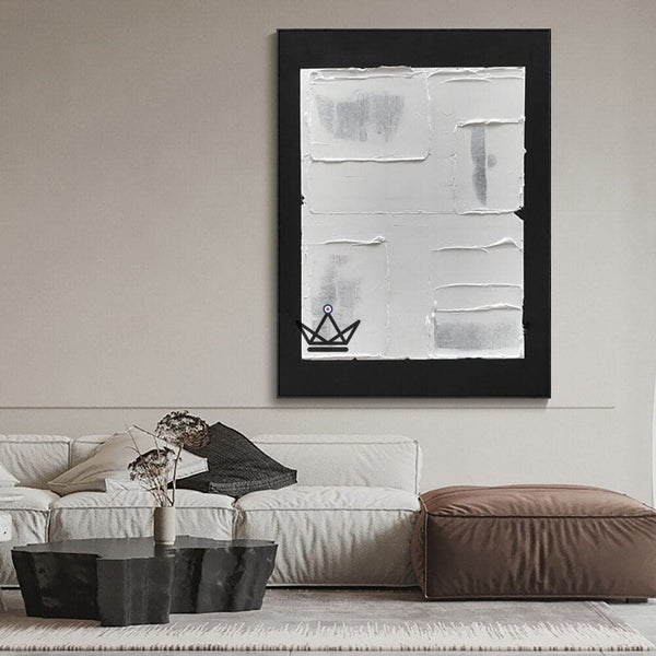 Peinture à l'huile sur toile XXL - Équilibre Monochrome - - toile - Cadeau, Noël, Anniversaire, Original - Atelier Atypique