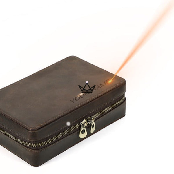 Etui à cigares en cuir personnalisable - Voyageur Prestige - - etui cigare personnalisable - Cadeau, Noël, Anniversaire, Original - Atelier Atypique