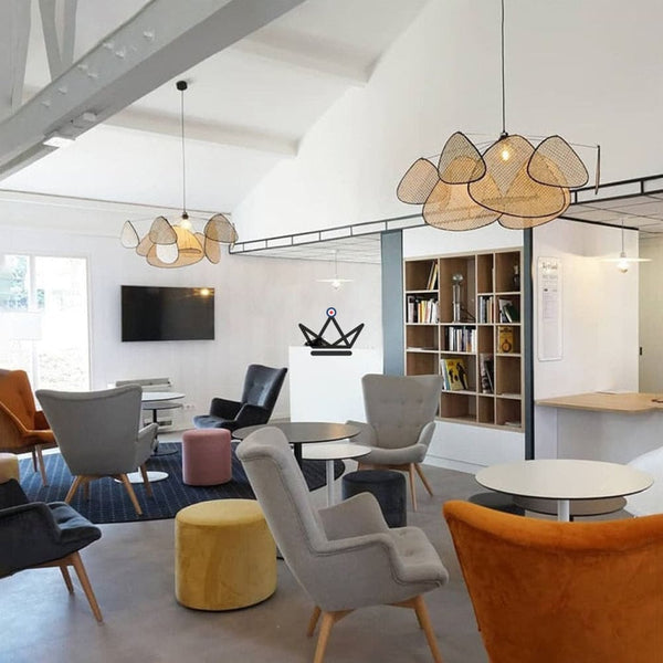 Lustre suspension Luminaire - Screen Rotin - - luminaire - Cadeau, Noël, Anniversaire, Original - Atelier Atypique