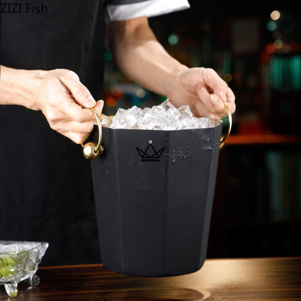 Designer Champagne Bucket — César Square, Black