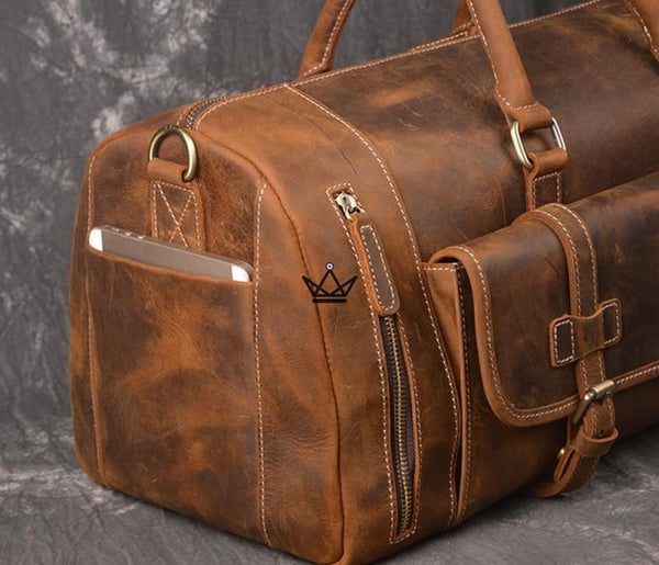 Sac de voyage en cuir vintage - HORSE - Atelier Atypique