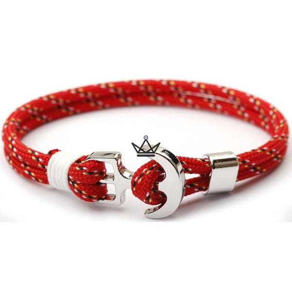 Bracelet ancre - Neptune cordon rouge