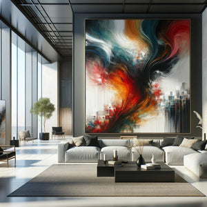 Éclats d'Art : Les Peintures à l'Huile sur Toile XXL "Essence d'Abstraction"