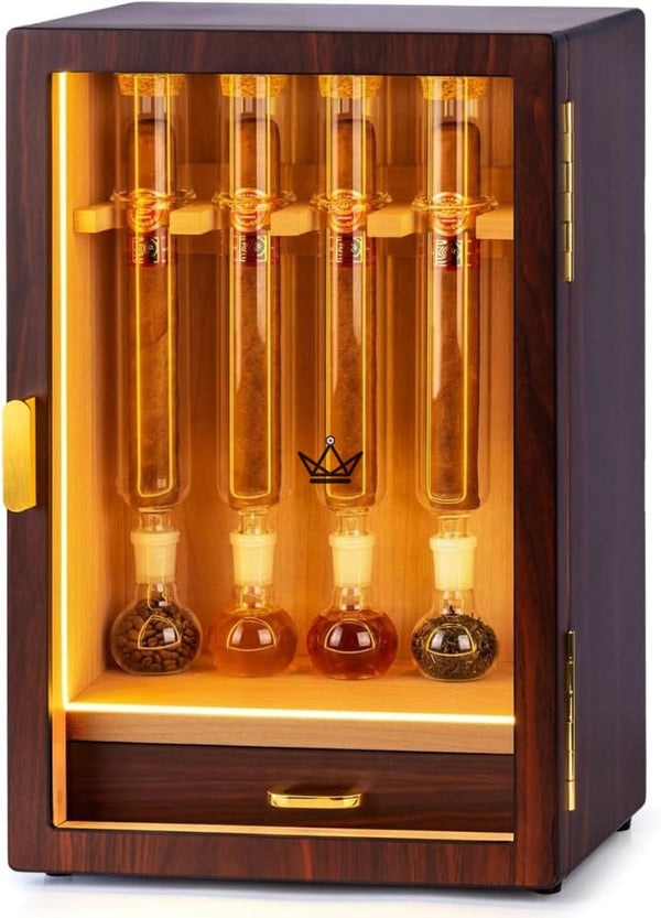 INFUSIO SANCTUAIRE - 4-Tube Cedar LED Display Cigar Infuser & Humidor