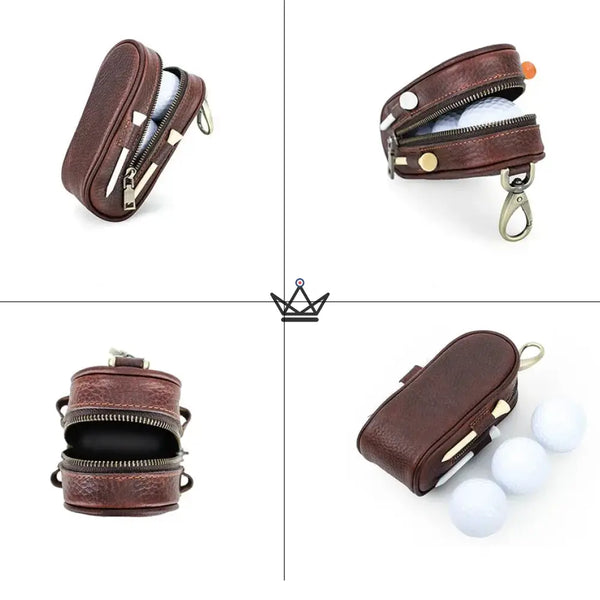 Customizable Leather Golf Ball Case – Links Traveler | 3 Balls, 4 Tees