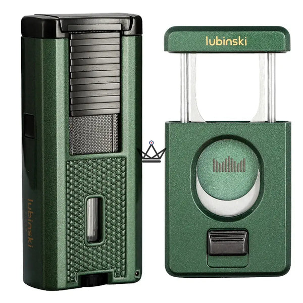 Deluxe Torch Lighter &amp; Cigar Cutter Pack - Praetor King