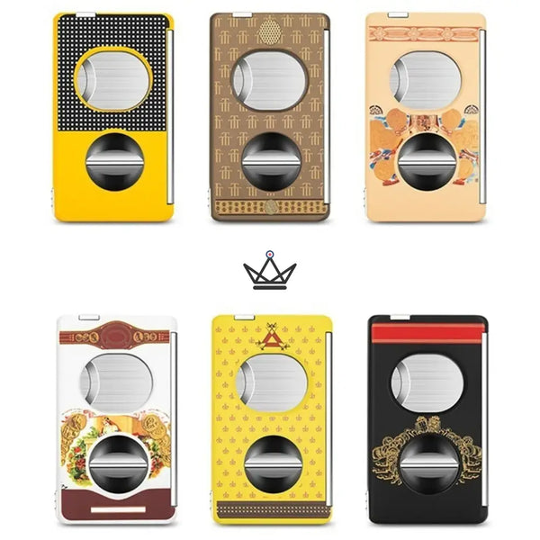 Elite Slice Cigar Cutter — 3 Cuts in 1 (Straight, V, Punch), Stainless Steel & Premium Resin, 6 Finishes, Gift Box Included