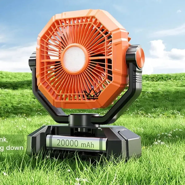 NOELY Portable Battery Fan — 20,000 mAh, LED & Power Bank