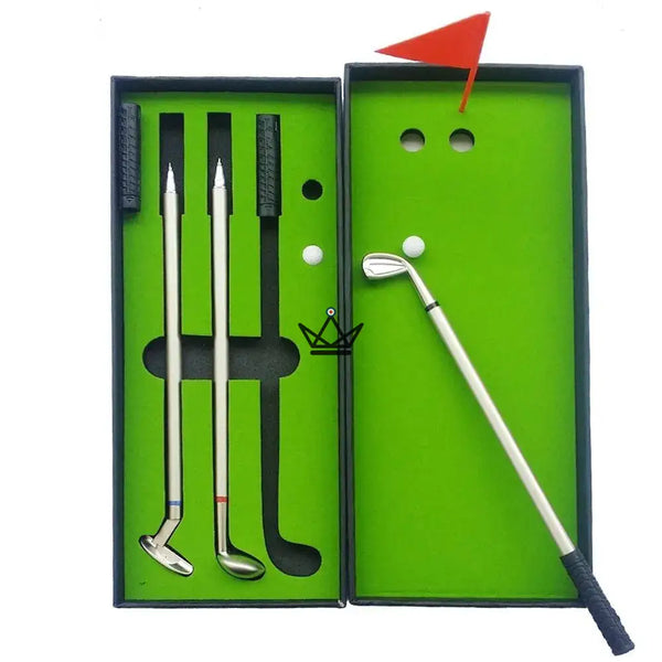 Golf club pen set, golfer desk gift - BIRDIE