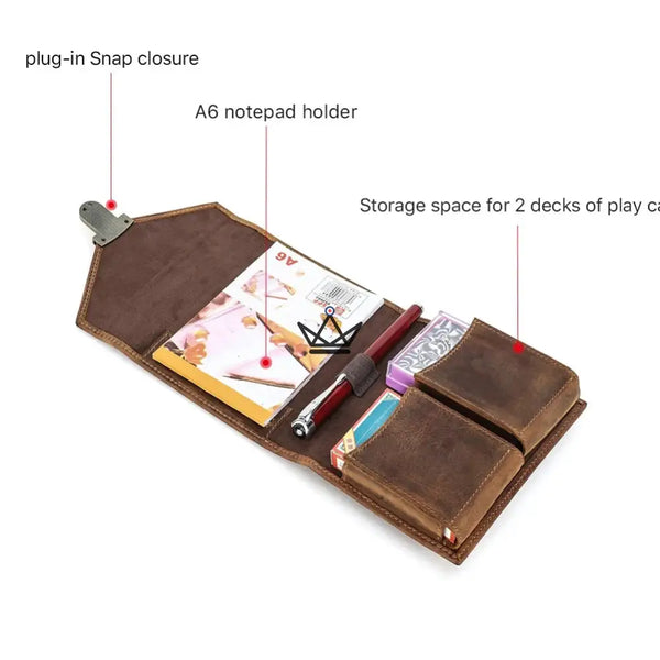 Customizable genuine leather playing card case — VOYAGEUR Cards