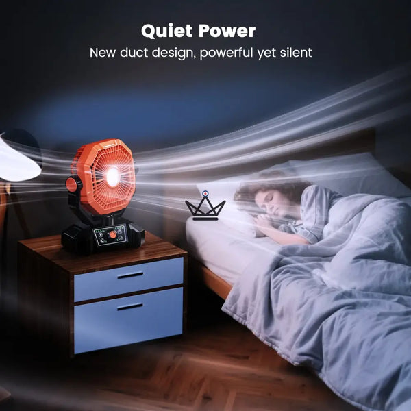 NOELY Portable Battery Fan — 20,000 mAh, LED & Power Bank