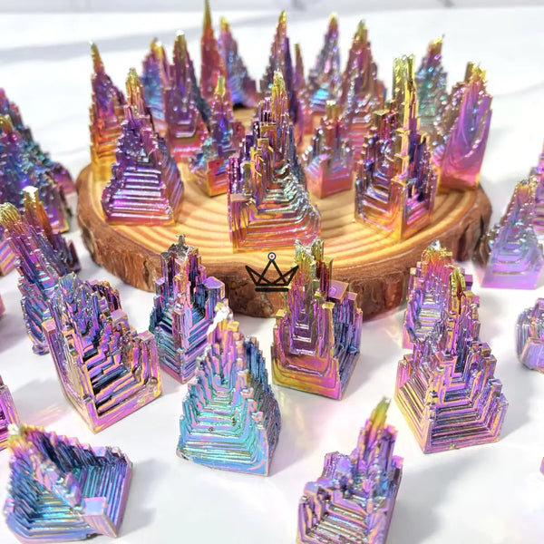 Iridescent bismuth crystal hopper crystal, unique piece - BISMA