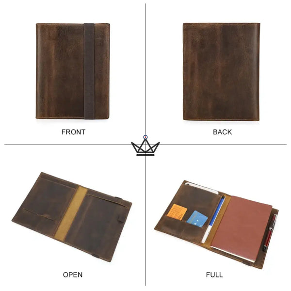 Customizable Leather Document Holder - A5 / B5 Tablet & Notebook - VOYAGEUR Folio
