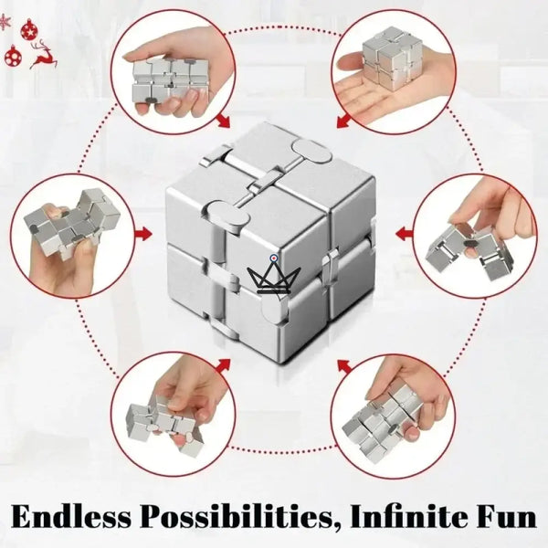 Anti-stress metal infinity cube for desk - SPIRA
