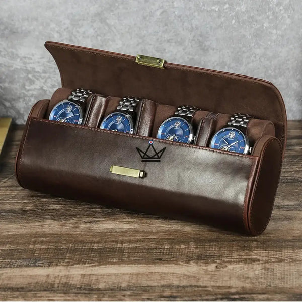 Customizable Leather Travel Watch Case for 1 to 4 Watches - CAPSULE Traveler