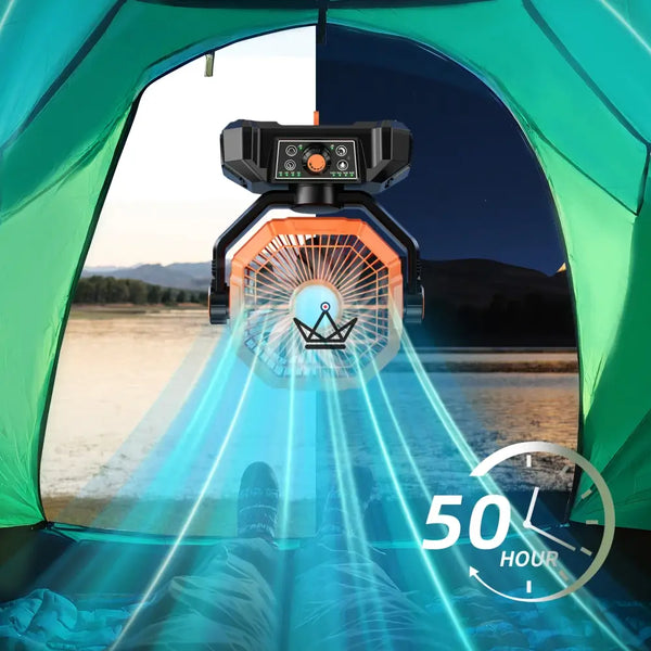 NOELY Portable Battery Fan — 20,000 mAh, LED & Power Bank