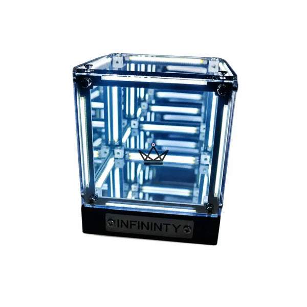 Rechargeable LED hypercube lamp with infinity mirror effect - QUANTA