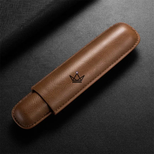 Étui à cigare individuel en cuir de vachette télescopique - SOLITAIRE - ["maj-desc","maj-filtre"] - etui cigare - Cadeau, Noël, Anniversaire, Original, Fête des pères, fête des mères - Atelier Atypique