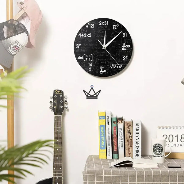 Blackboard math equations wall clock - THEOREMA