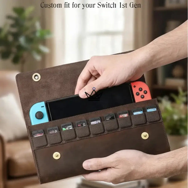 Customizable Leather Case Nintendo Switch 1st & 2nd Generation — VOYAGEUR Mario