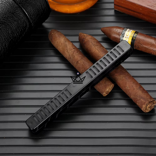 ORBAL Edition Travel Humidor — Cylindrical, Genuine Leather & Cedar, 5 to 10 Cigars, Black or Brown