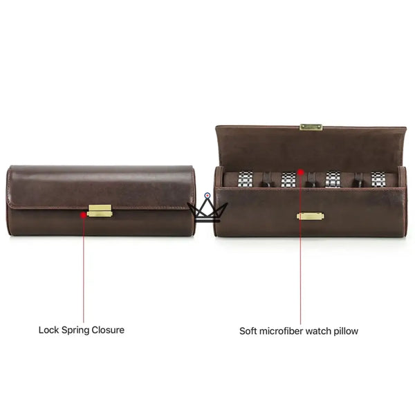 Customizable Leather Travel Watch Case for 1 to 4 Watches - CAPSULE Traveler