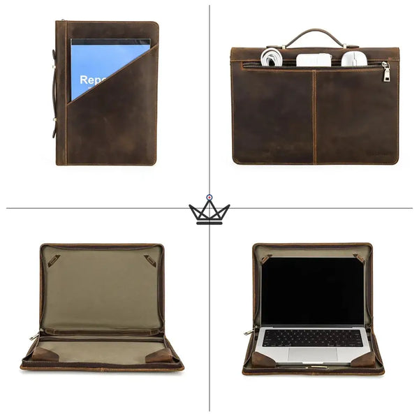 Customizable Leather MacBook Sleeve 13"-16" - Voyager CODEX