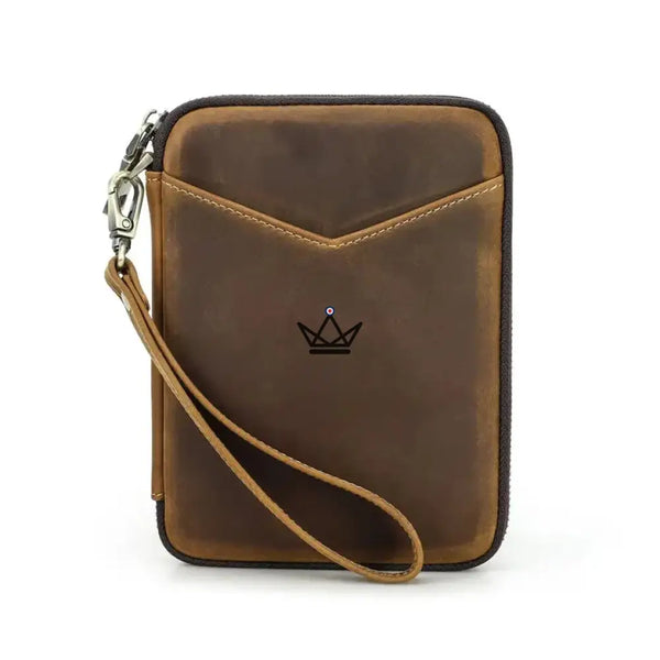 Leather Pocket Organizer - Customizable Pens & Notebooks - VOYAGEUR Plume