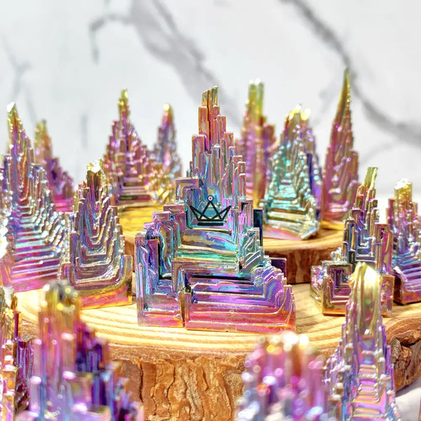Iridescent bismuth crystal hopper crystal, unique piece - BISMA