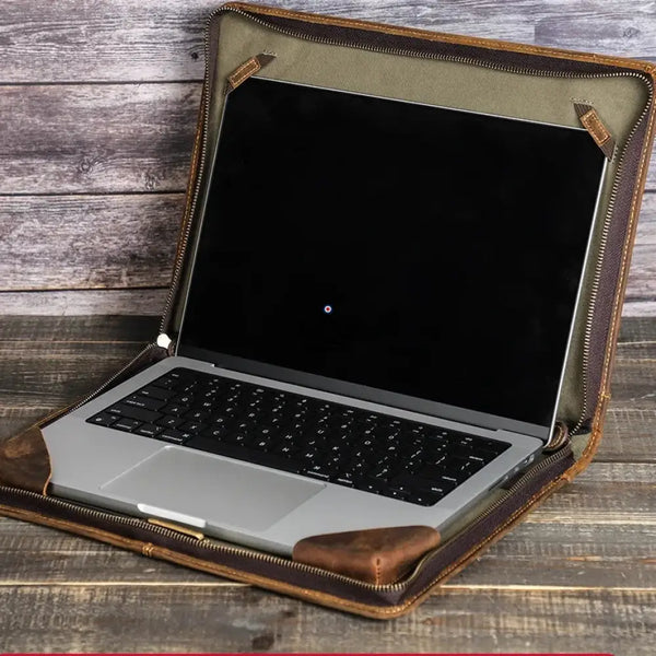 Customizable Leather MacBook Sleeve 13"-16" - Voyager CODEX