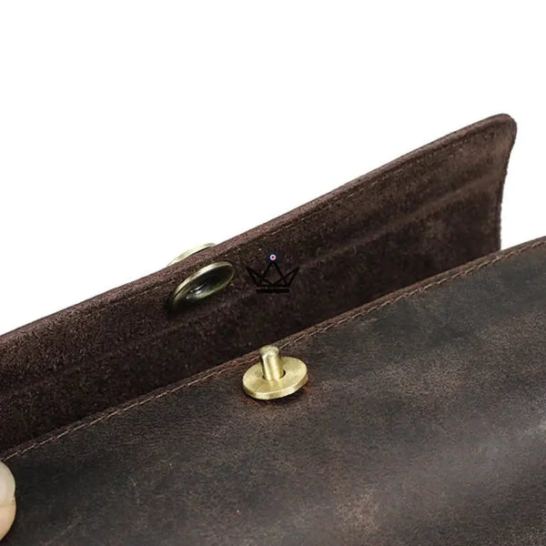 Personalizable leather tie case, 1 or 2 ties — ASCOT Traveler – 11/15