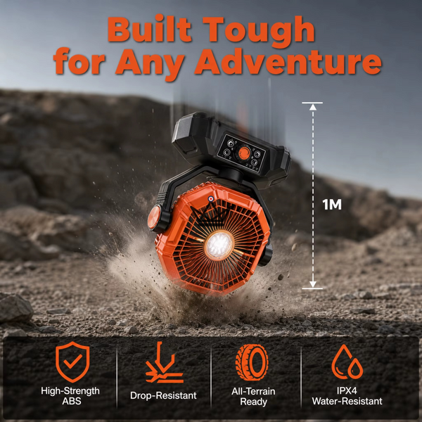 NOELY Portable Battery Fan — 20,000 mAh, LED & Power Bank