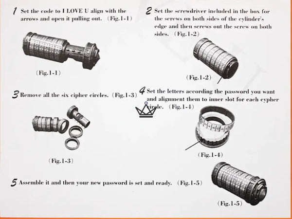 Cryptex Da Vinci – Coffre à message codé en bronze