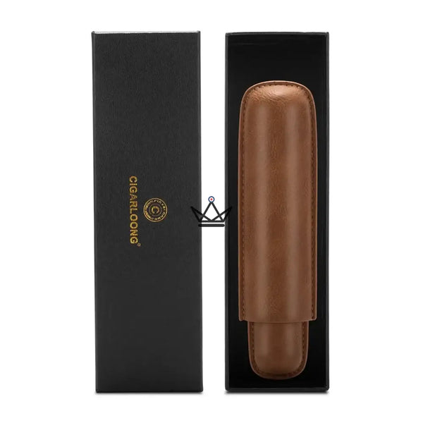 Étui à cigare individuel en cuir de vachette télescopique - SOLITAIRE - ["maj-desc","maj-filtre"] - etui cigare - Cadeau, Noël, Anniversaire, Original, Fête des pères, fête des mères - Atelier Atypique