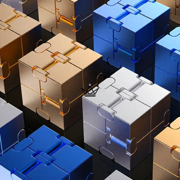 Anti-stress metal infinity cube for desk - SPIRA