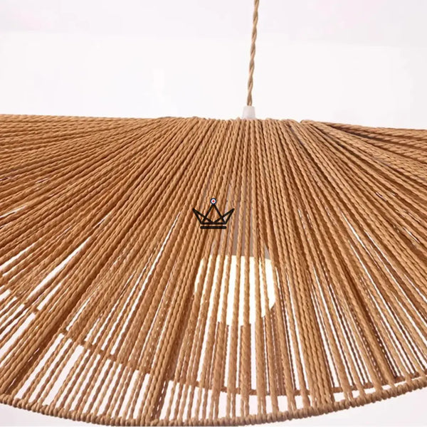 FOLIA Pendant Lamp — Hand-Woven Rattan, Leaf Shape