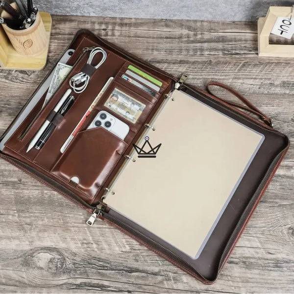 Customizable A4 Leather Folio — iPad Pro & Organizer — VOYAGEUR PadFolio