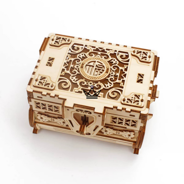 Puzzle 3D bois coffre à trésor à secret sur pieds - ARCANE