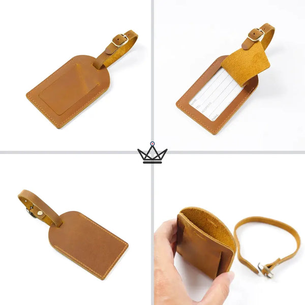 Customizable Leather Luggage Tag – Traveler Tag