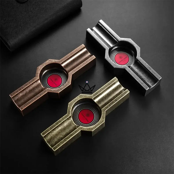 Solo King 2-Cigar Ashtray — 3 Vintage Finishes