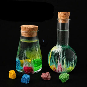Magical crystal garden in a vial, chemistry experiment — GERMINA
