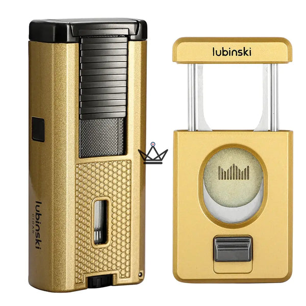 Deluxe Torch Lighter &amp; Cigar Cutter Pack - Praetor King