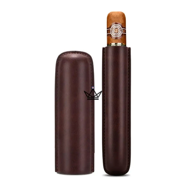 Étui à cigare individuel en cuir de vachette télescopique - SOLITAIRE - ["maj-desc","maj-filtre"] - etui cigare - Cadeau, Noël, Anniversaire, Original, Fête des pères, fête des mères - Atelier Atypique
