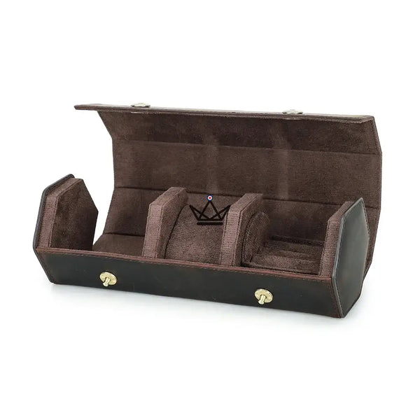 Étui voyage cuir personnalisable montres et cravate - Voyageur GENTLEMAN - ["Etui Montre personnalisable","maj-filtre","Maroquinerie Personnalisable"] - etui montre personnalisable - Cadeau, Noël, Anniversaire, Original, Fête des pères, fête des mères - Atelier Atypique